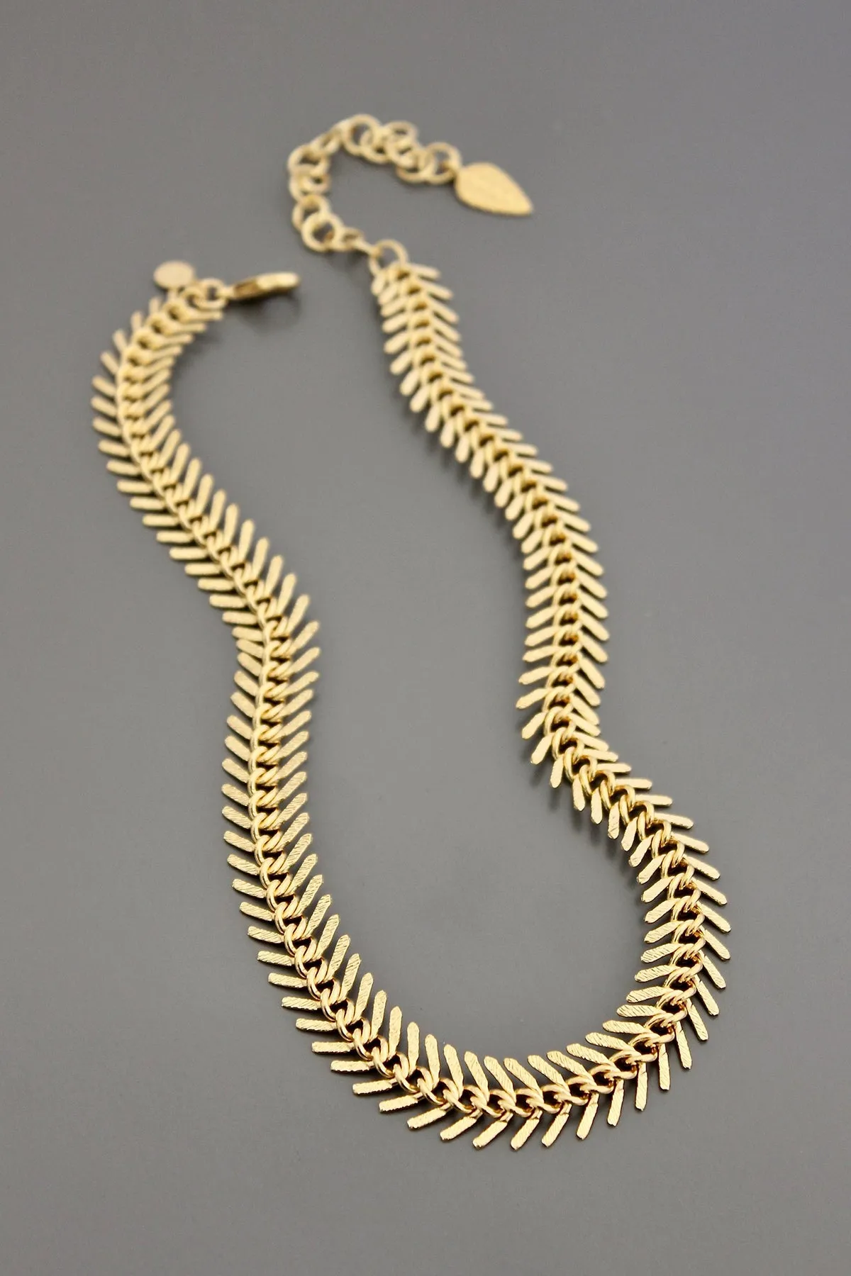 Gold Chain Fish Bone Necklace sold by French Cuff product image thumbnail 2