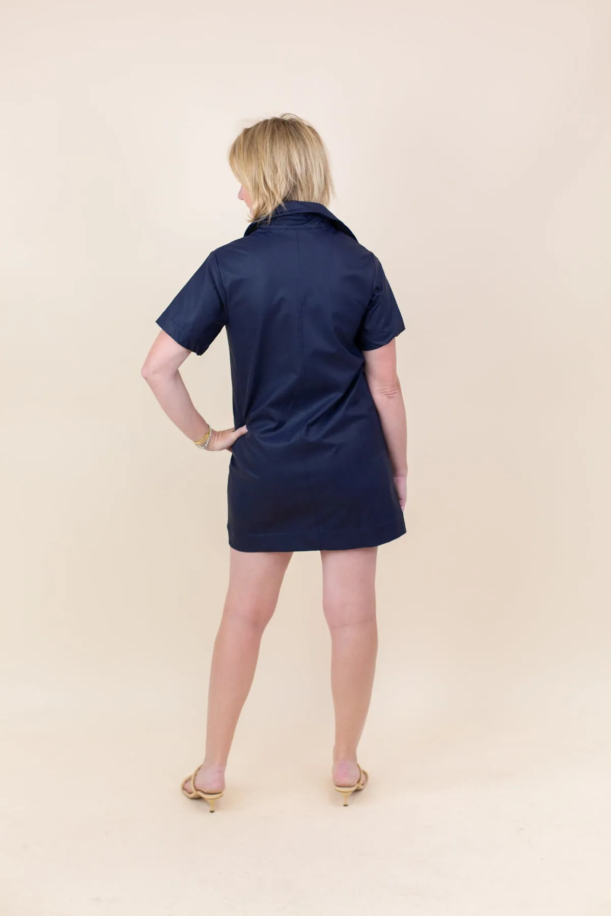 Faux Leather Short Sleeve Dress sold by French Cuff product image thumbnail 3