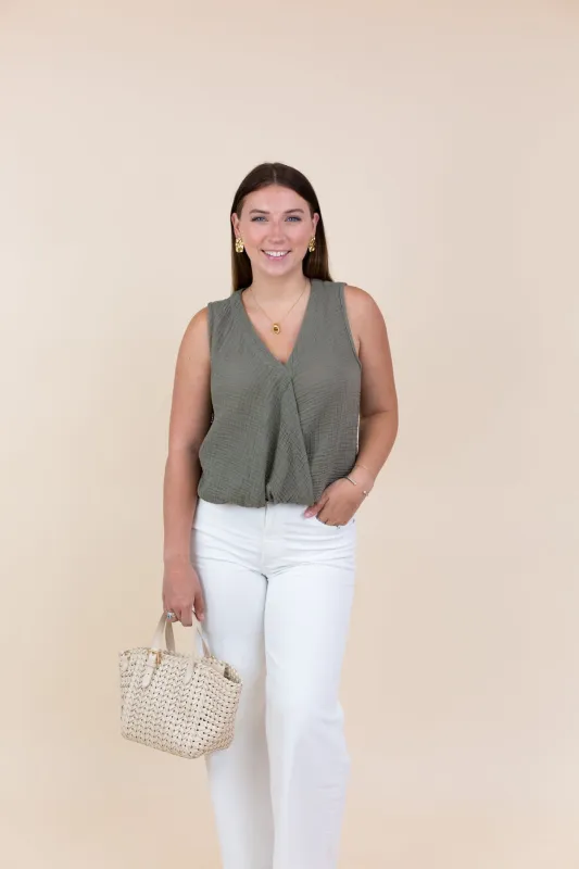 Kate Surplice Tank sold by French Cuff