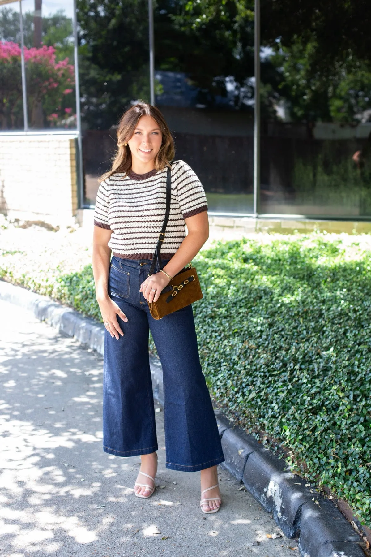 Stripe Textured Short Sleeve Sweater sold by French Cuff product image thumbnail 3