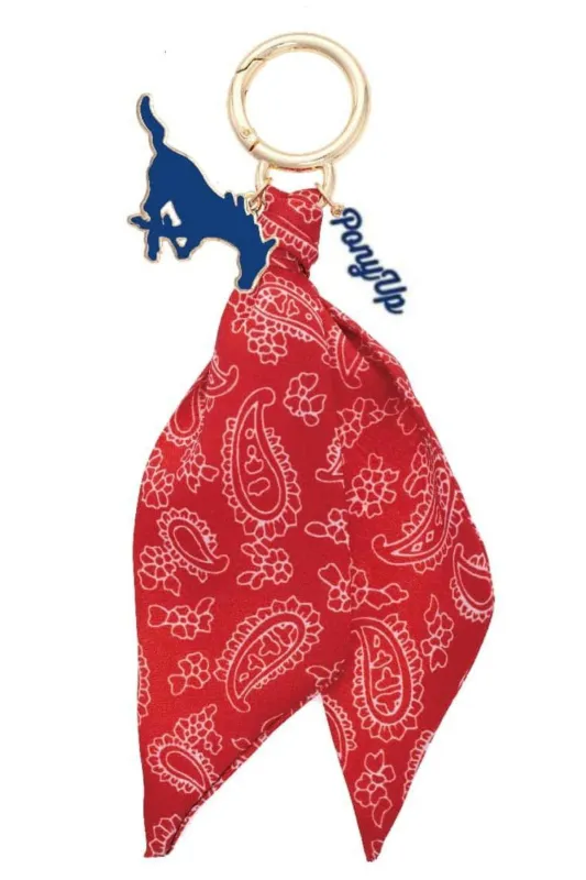 SMU Mustangs Logo Bandana Bag Charm sold by French Cuff