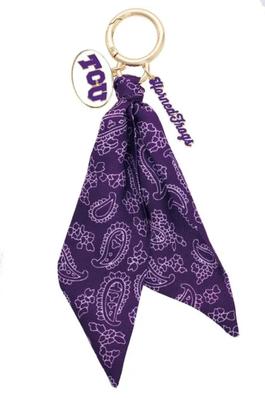 TCU Horned Frogs Logo Bandana Bag Charm sold by French Cuff