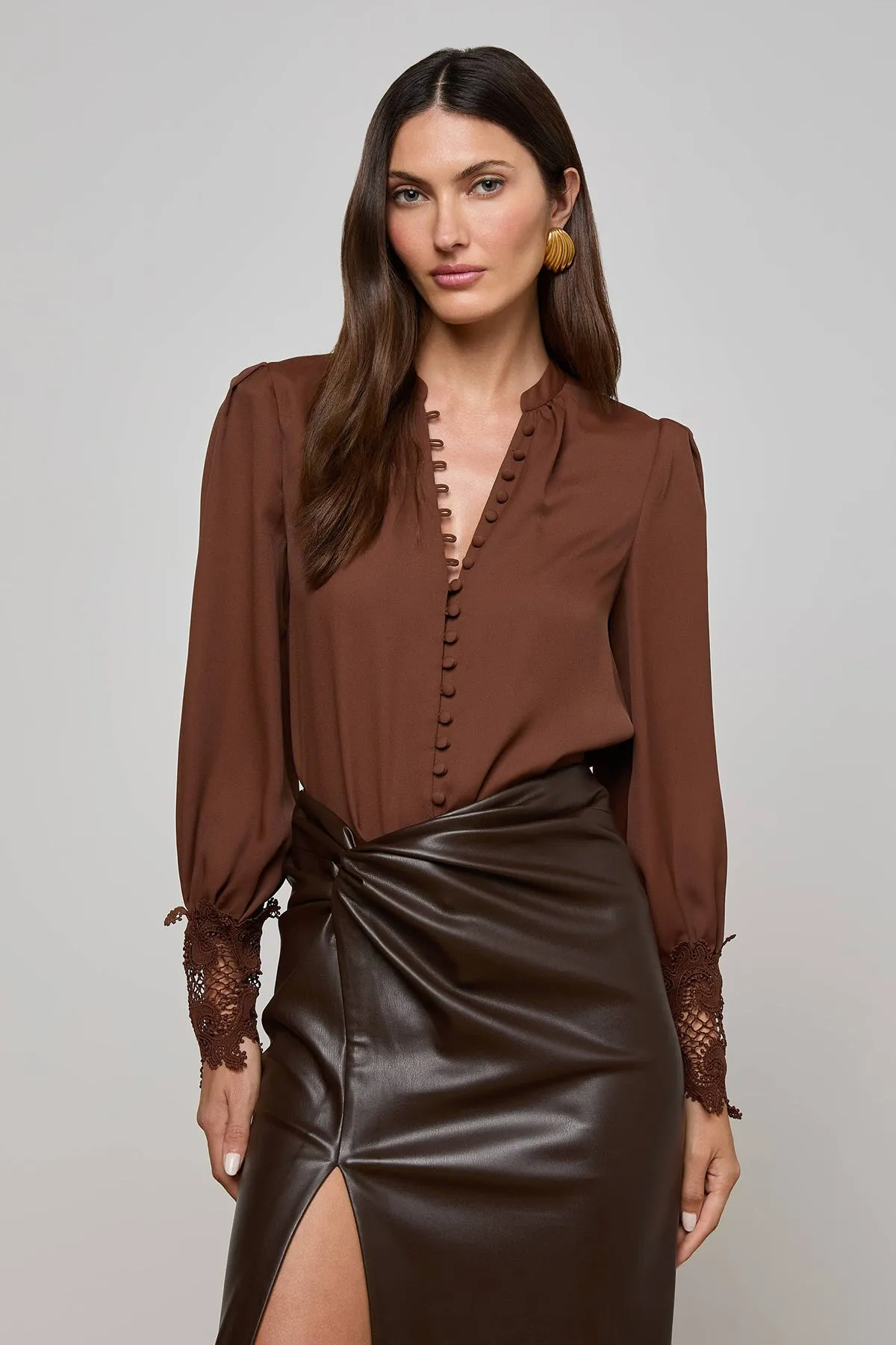 Ava Lace Cuff Blouse sold by French Cuff