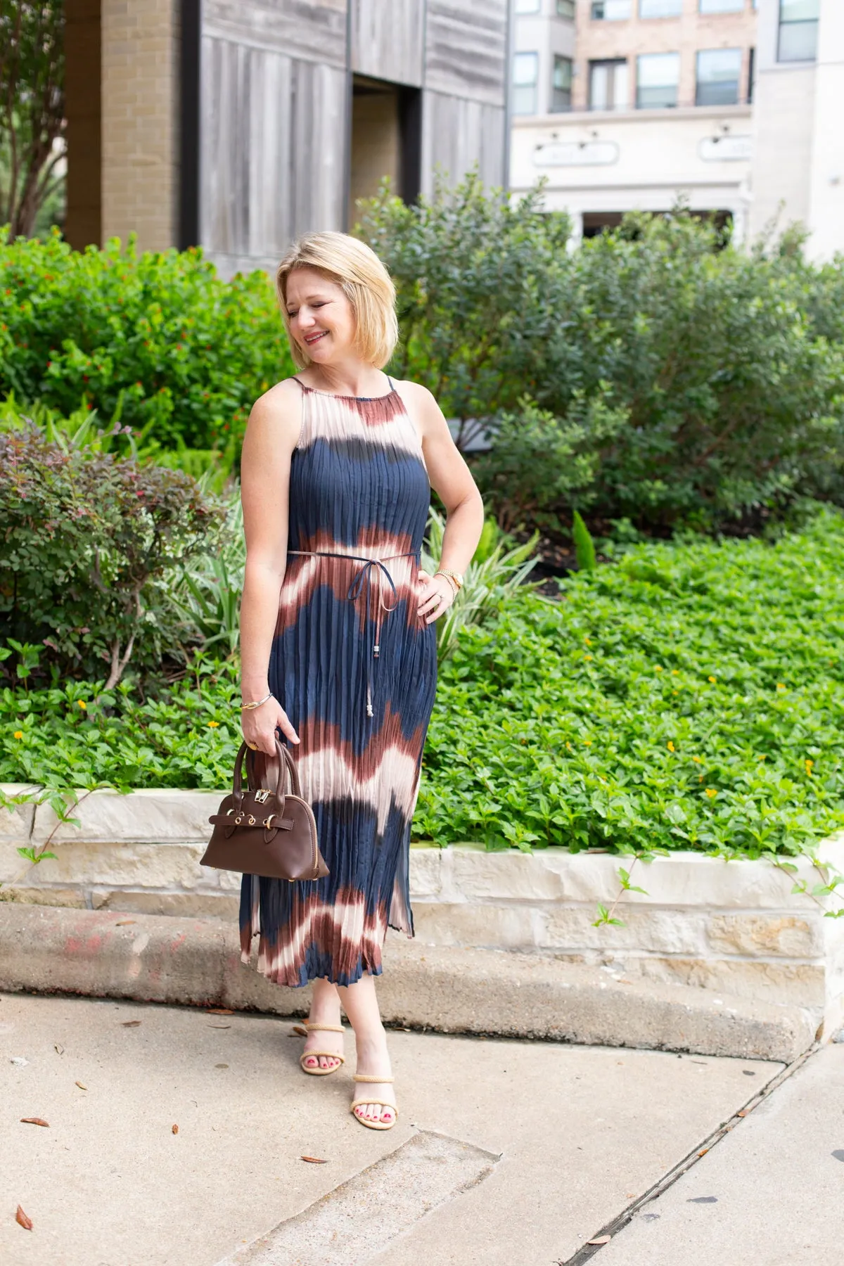 Pleated Midi Dress with Side Slits sold by French Cuff product image thumbnail 2