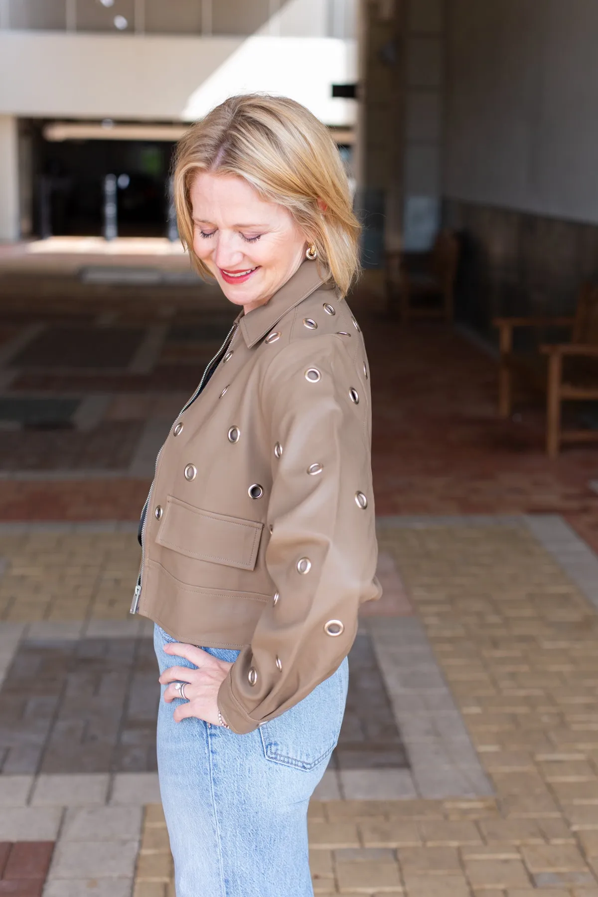 Grommet Faux Leather Jacket sold by French Cuff product image thumbnail 2