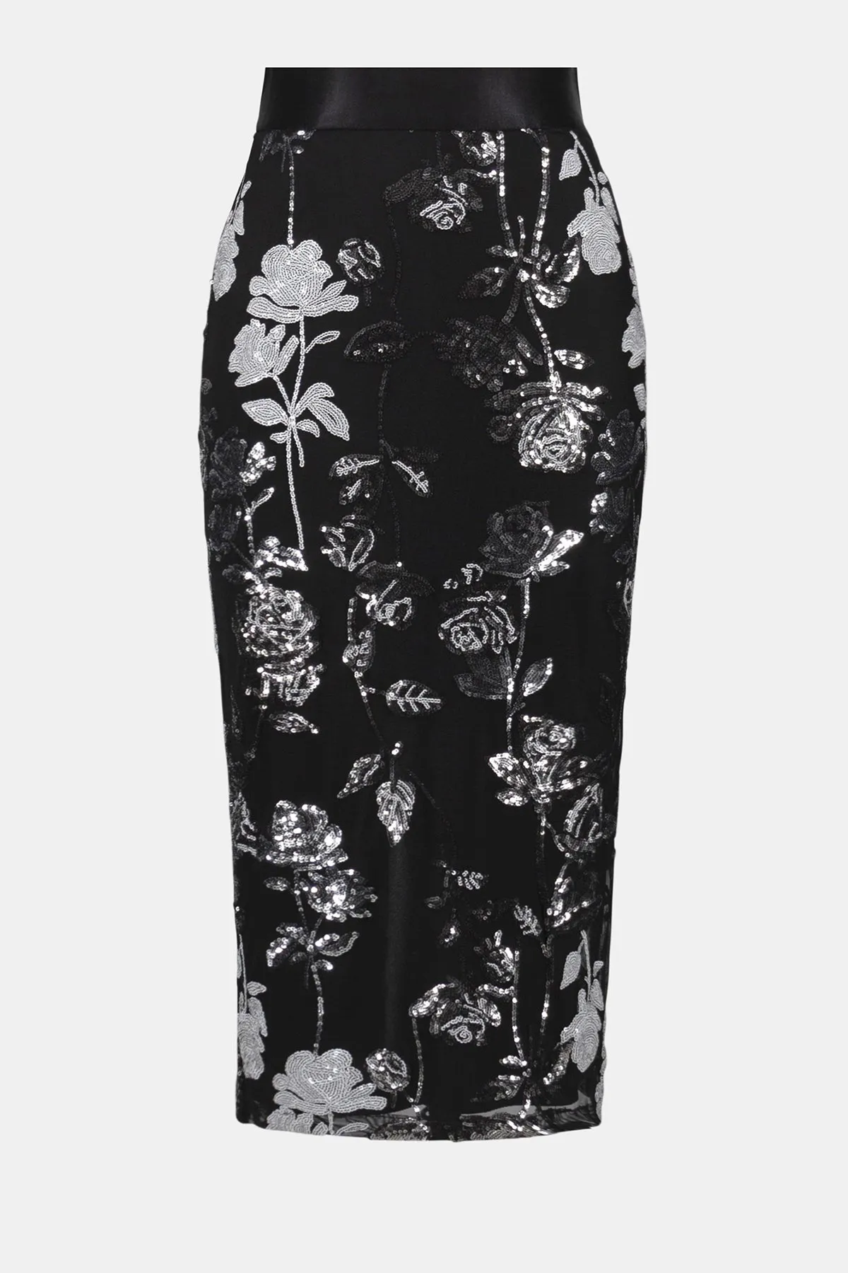Sequin Embroidered Floral Print Pencil Skirt sold by French Cuff product image thumbnail 5
