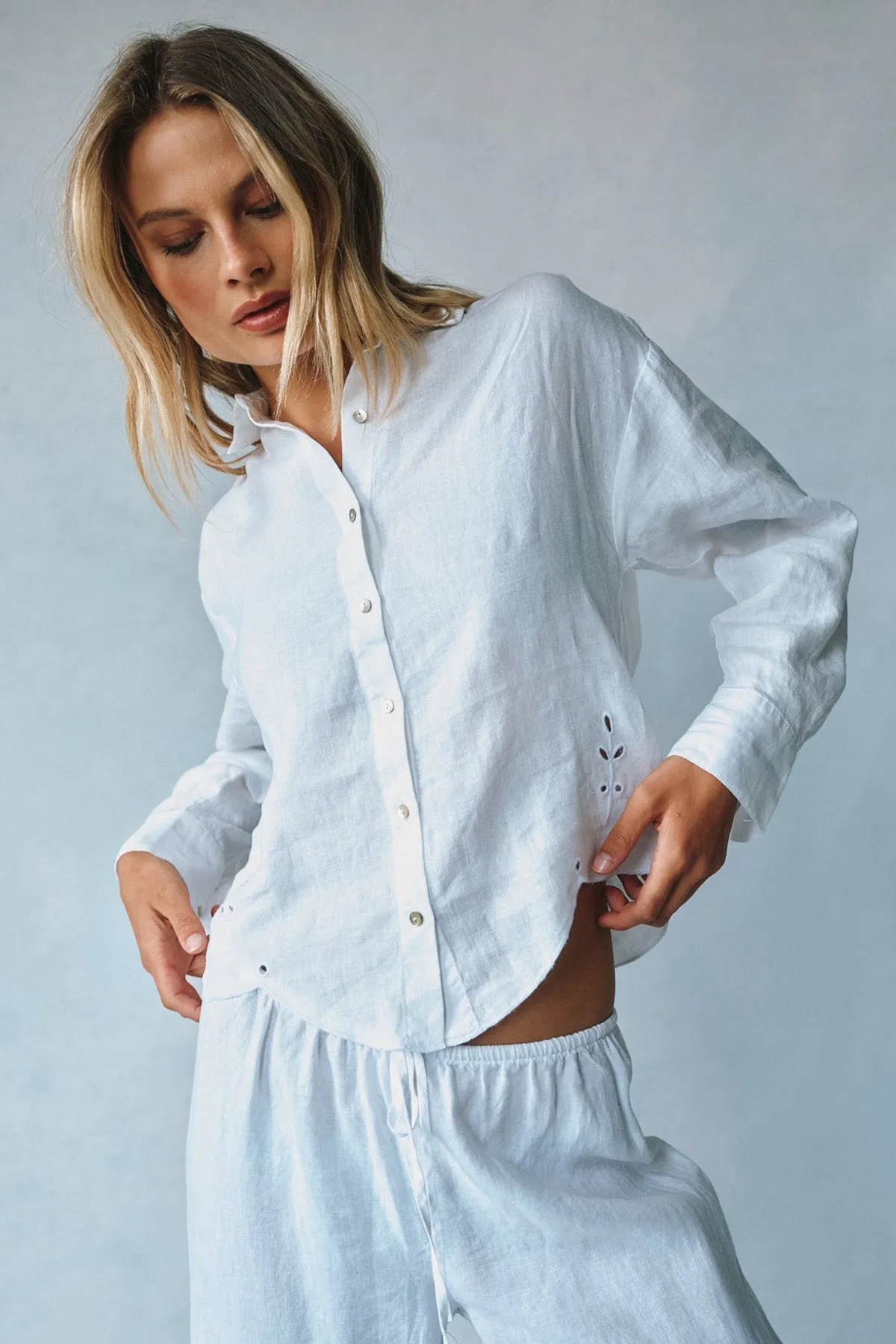 Eyelet Embroidered Shirt sold by French Cuff