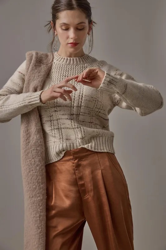 Open Stitch Crewneck Sweater sold by French Cuff