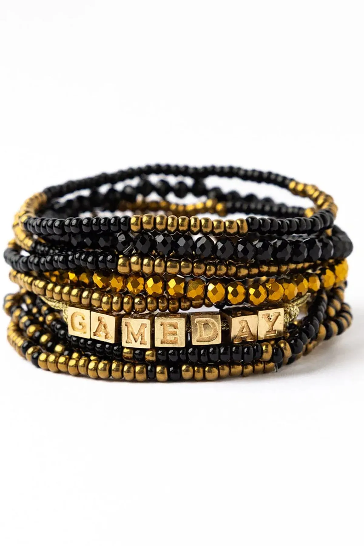 Bracelet Stack Game Day Black + Gold sold by French Cuff