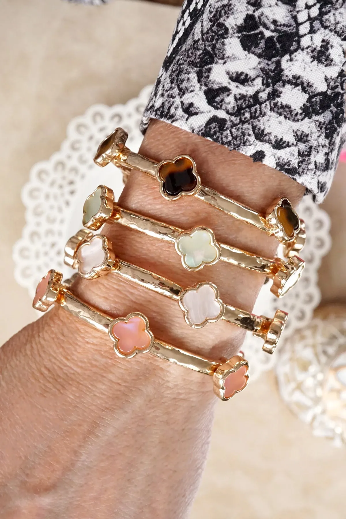 Clover Stretchy Bangle Bracelet sold by French Cuff product image thumbnail 2
