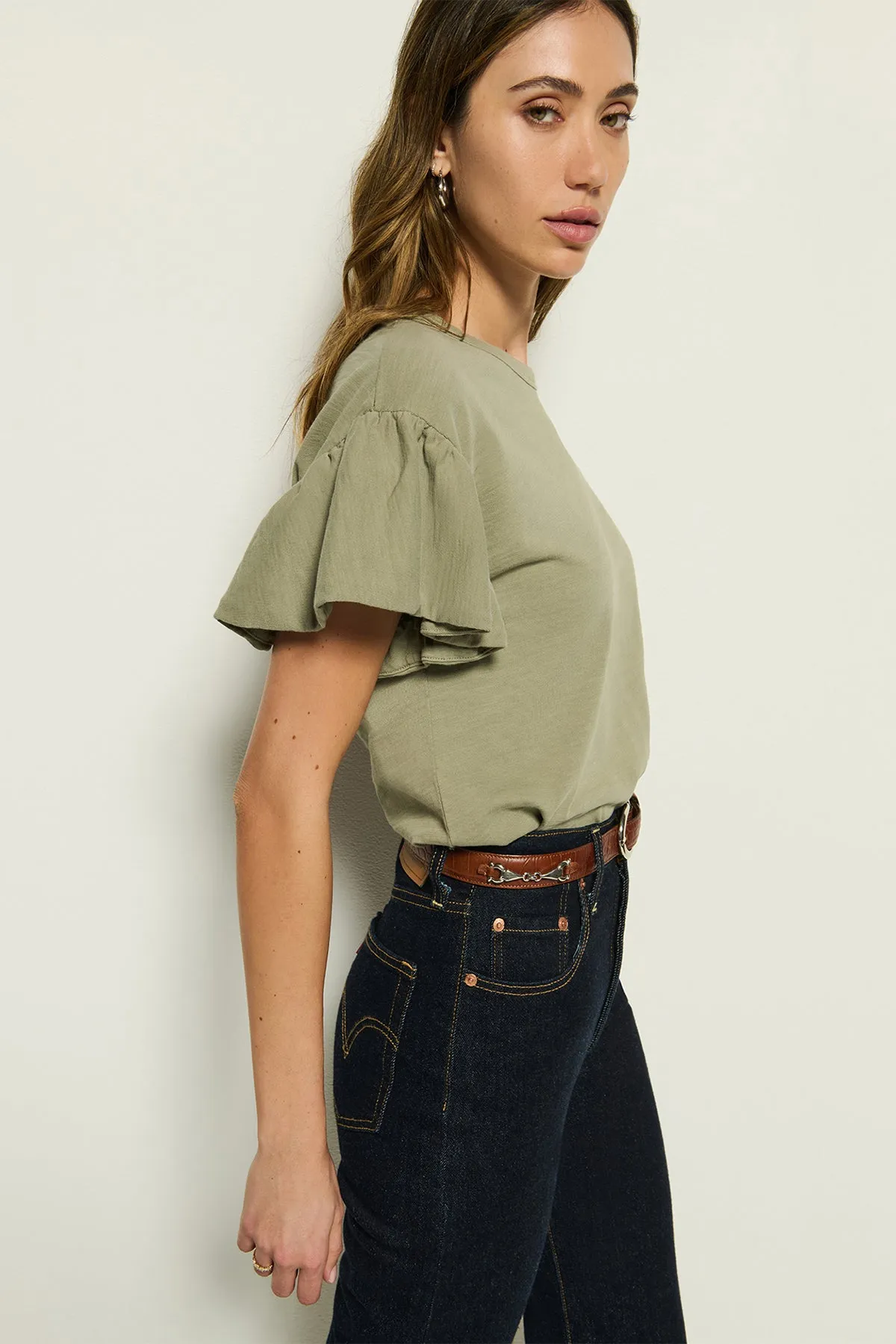 Camille Ruffle Sleeve Top sold by French Cuff product image thumbnail 2