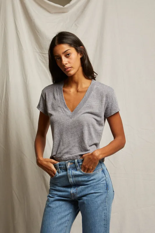 Rosie Linen Jersey Spandex V-Neck sold by French Cuff