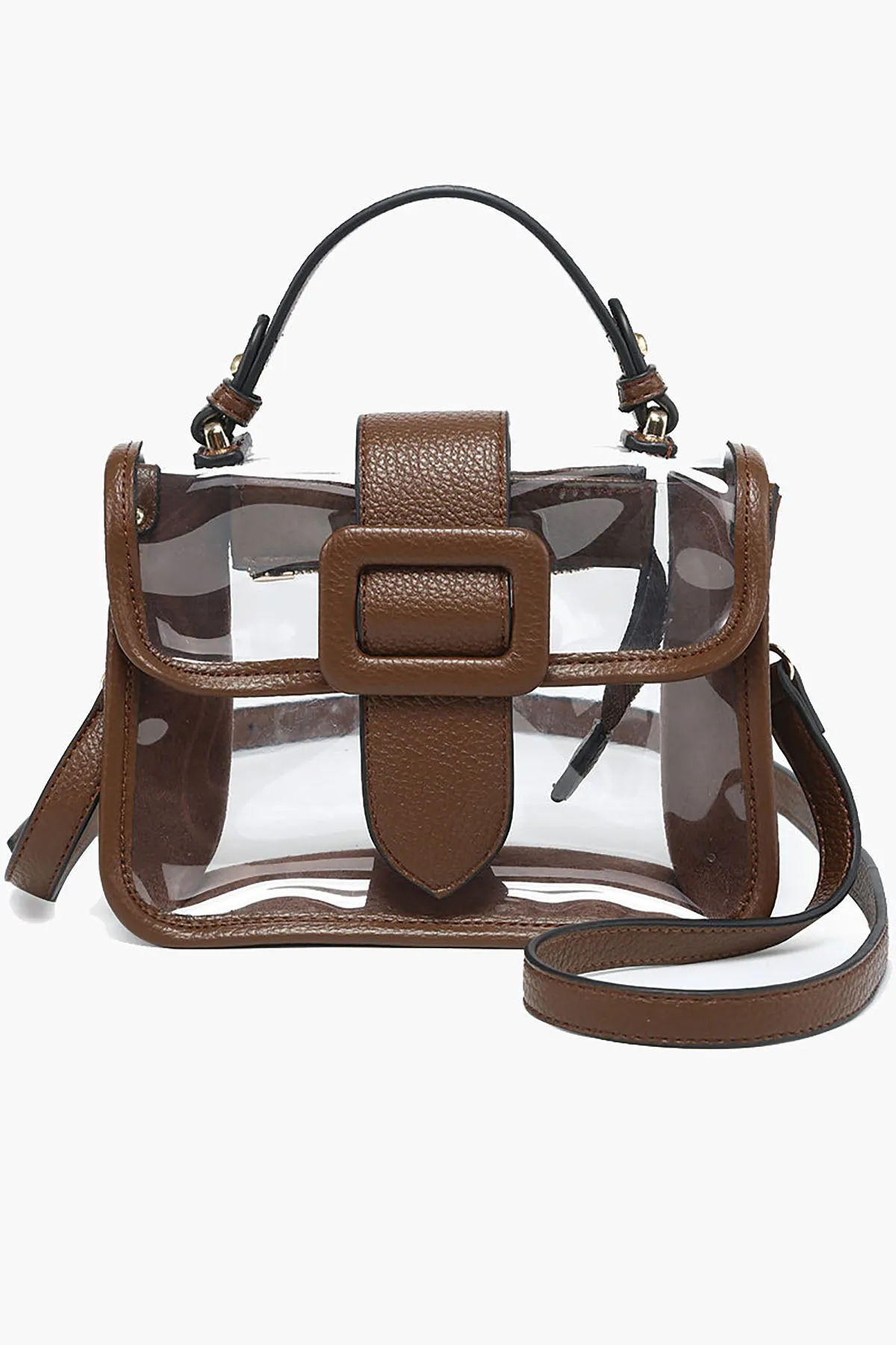 Toni Clear Flapover Crossbody Bag sold by French Cuff