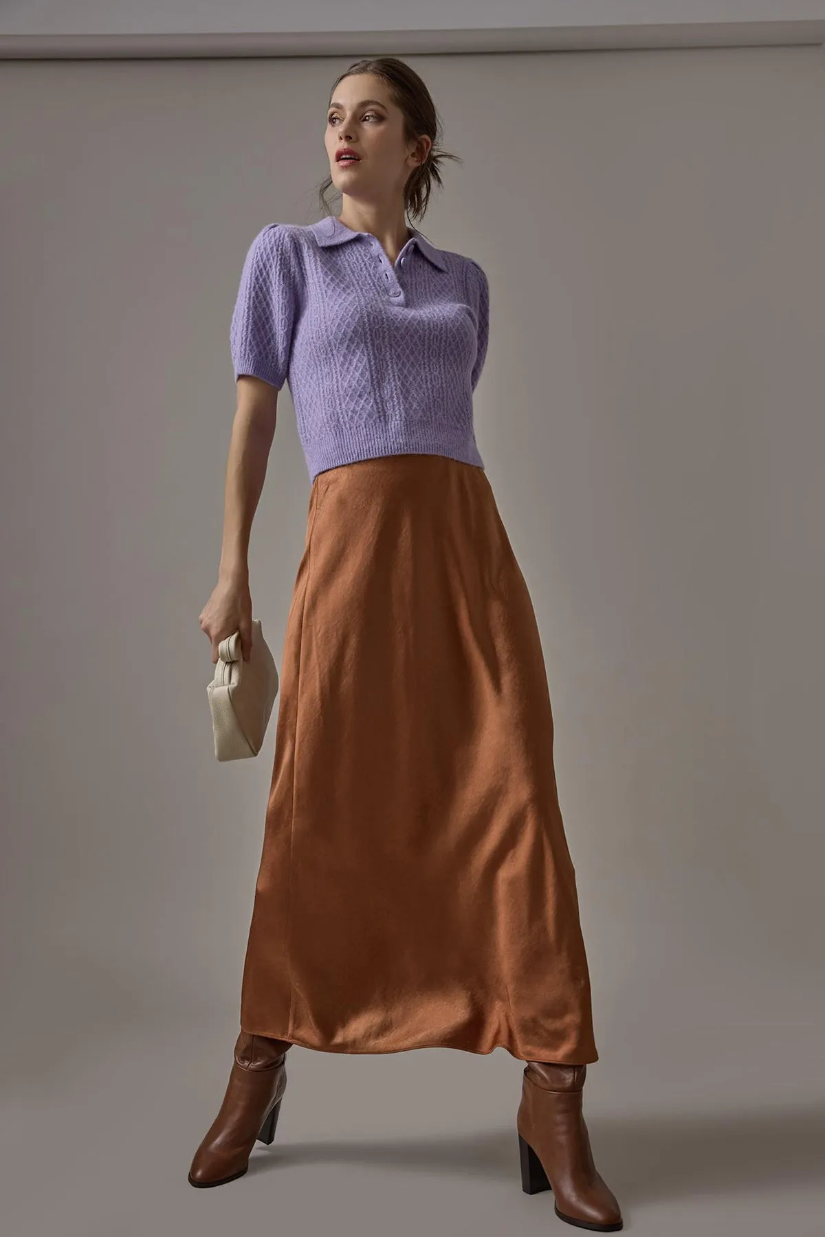 Satin Bias Maxi Skirt sold by French Cuff product image thumbnail 2
