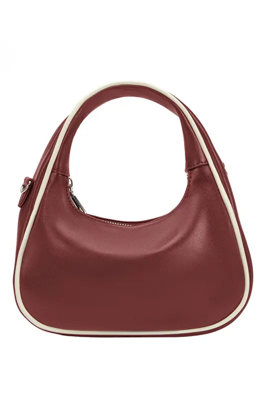 Sarita Burgundy Vegan Top Handle Bag sold by French Cuff