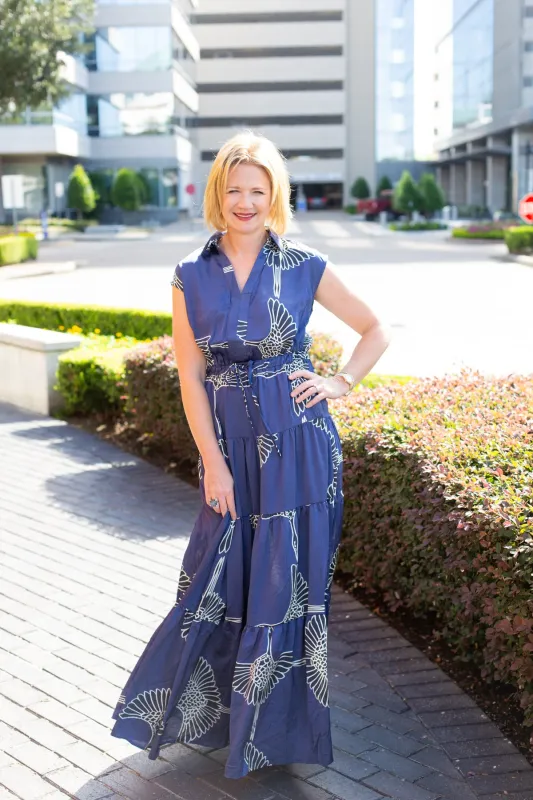 Print Tiered Maxi Dress sold by French Cuff