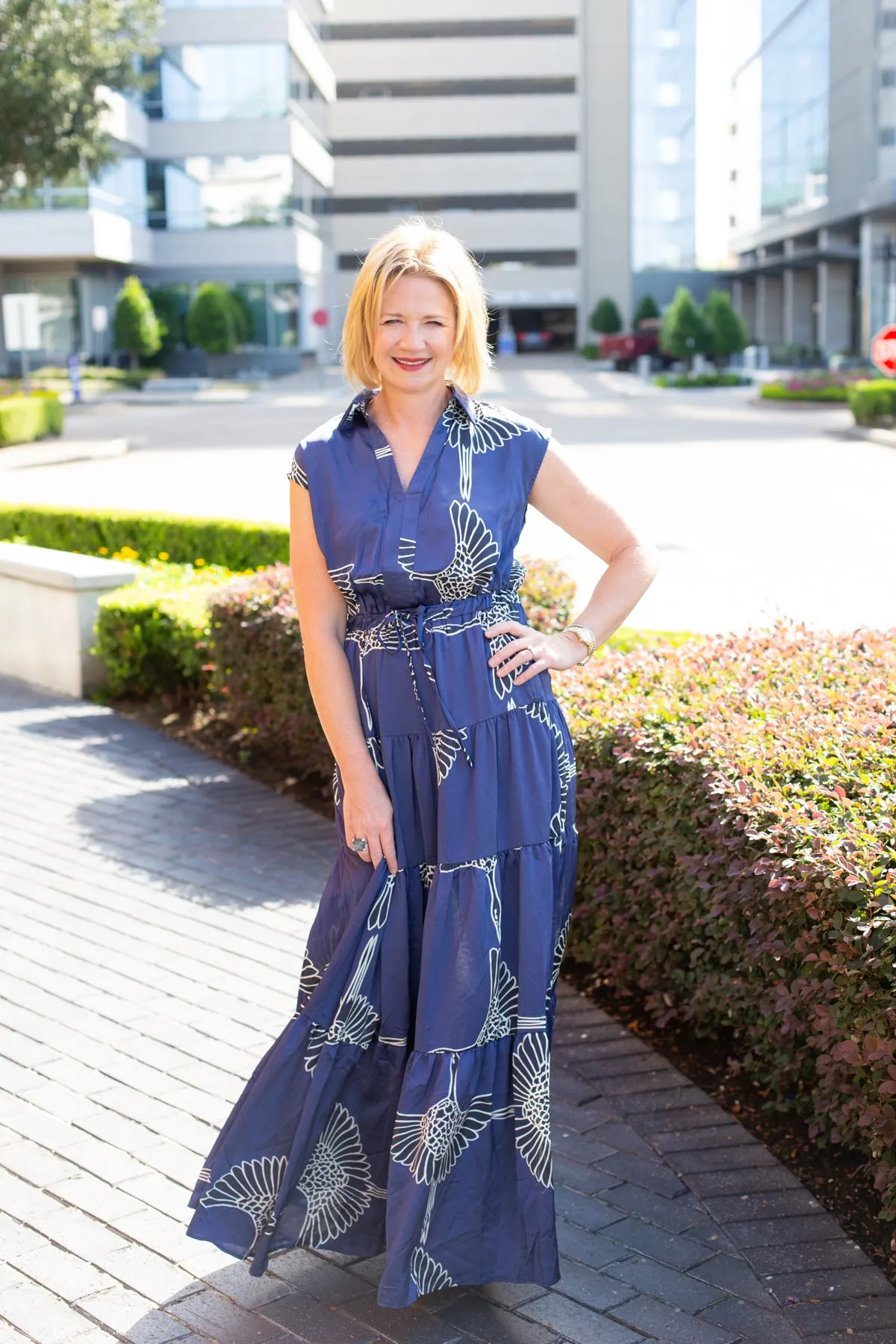 Print Tiered Maxi Dress sold by French Cuff