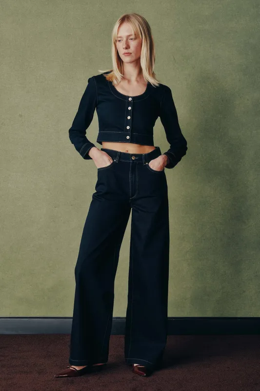 Hepburn Wide Leg: High Rise 32' sold by French Cuff