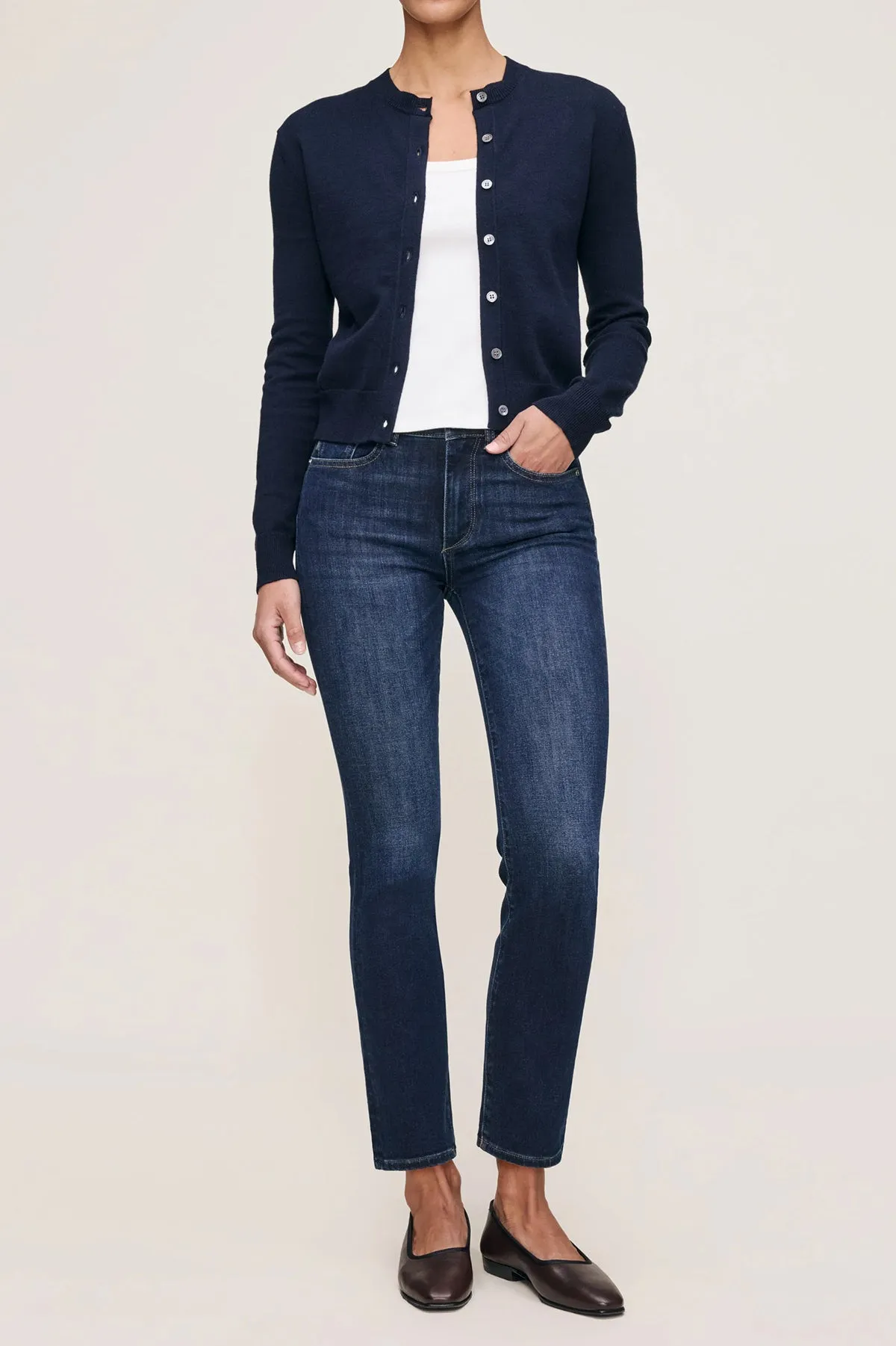 Mara Straight: mid rise instasculpt™ ankle sold by French Cuff