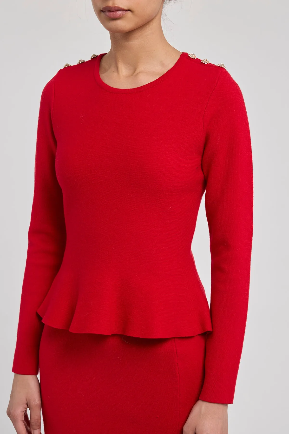 Panache Peplum Sweater sold by French Cuff