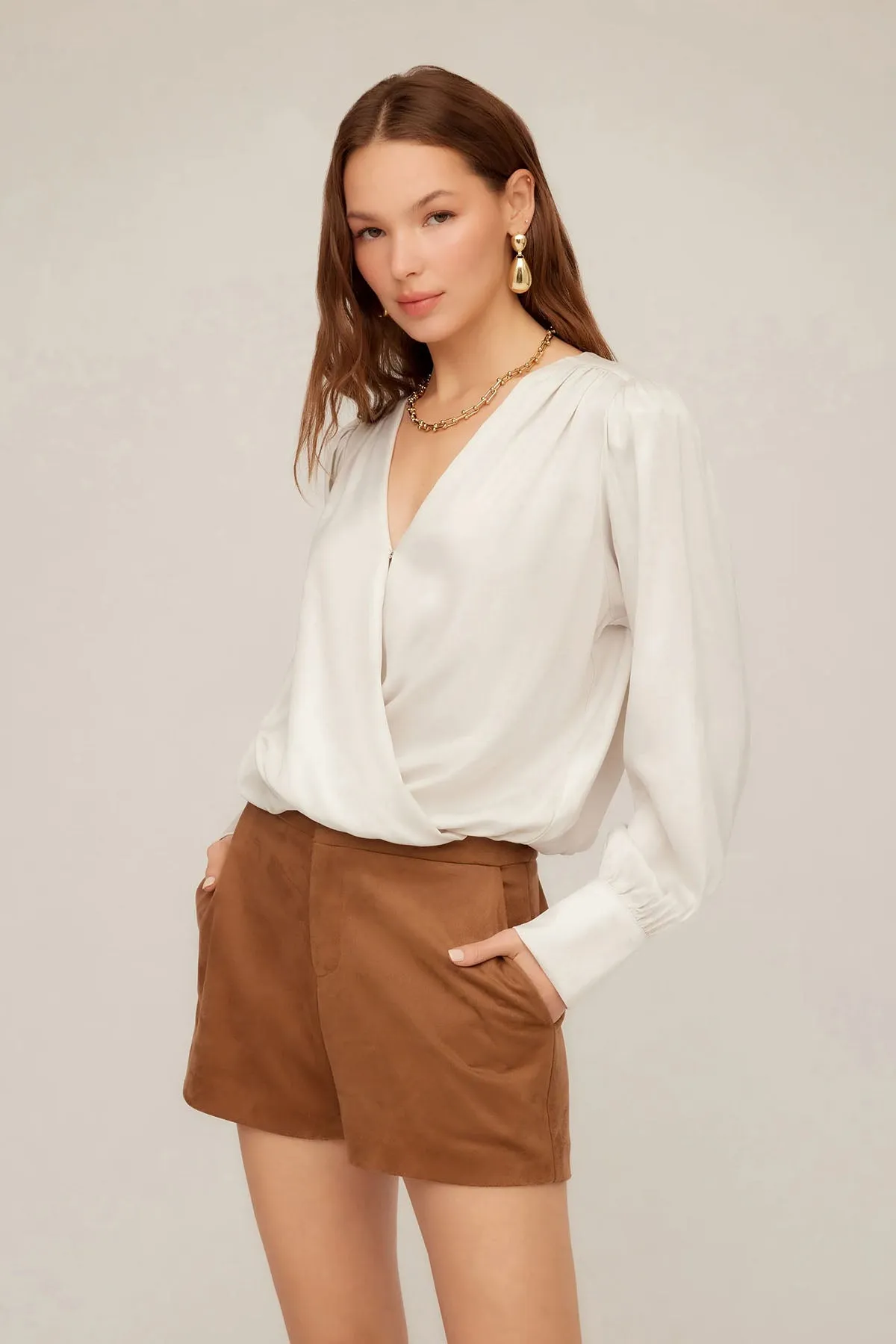 Ines Drape Front Top sold by French Cuff