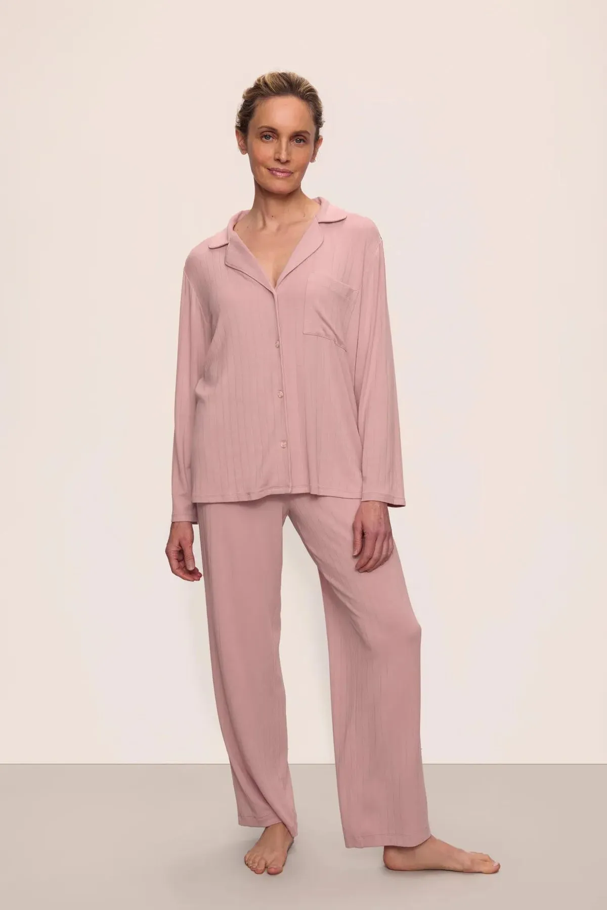 Gisele Rib Long PJ Set sold by French Cuff