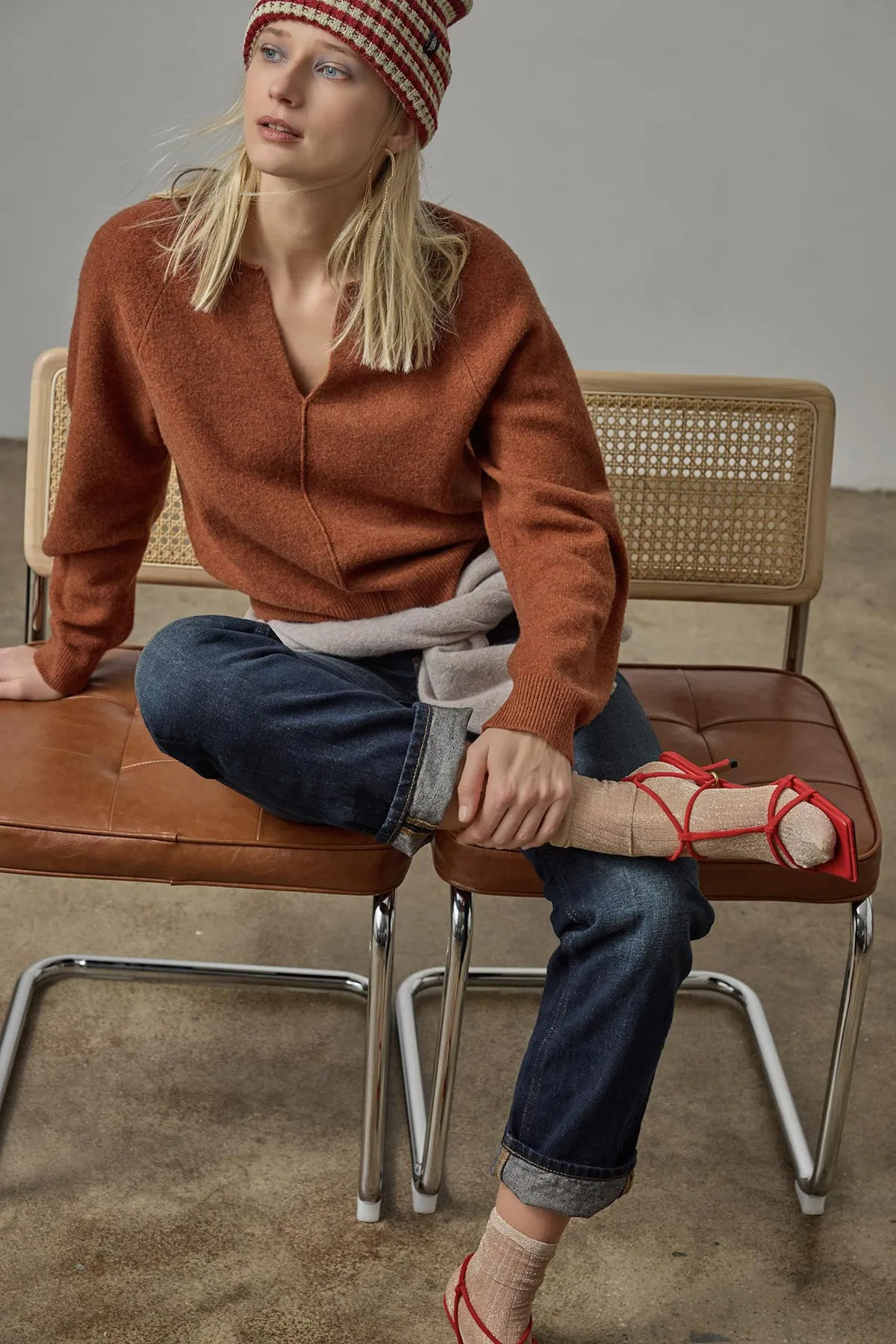 Split Neck Raglan Pullover sold by French Cuff