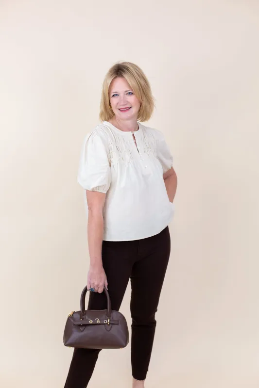 Smocked Top sold by French Cuff