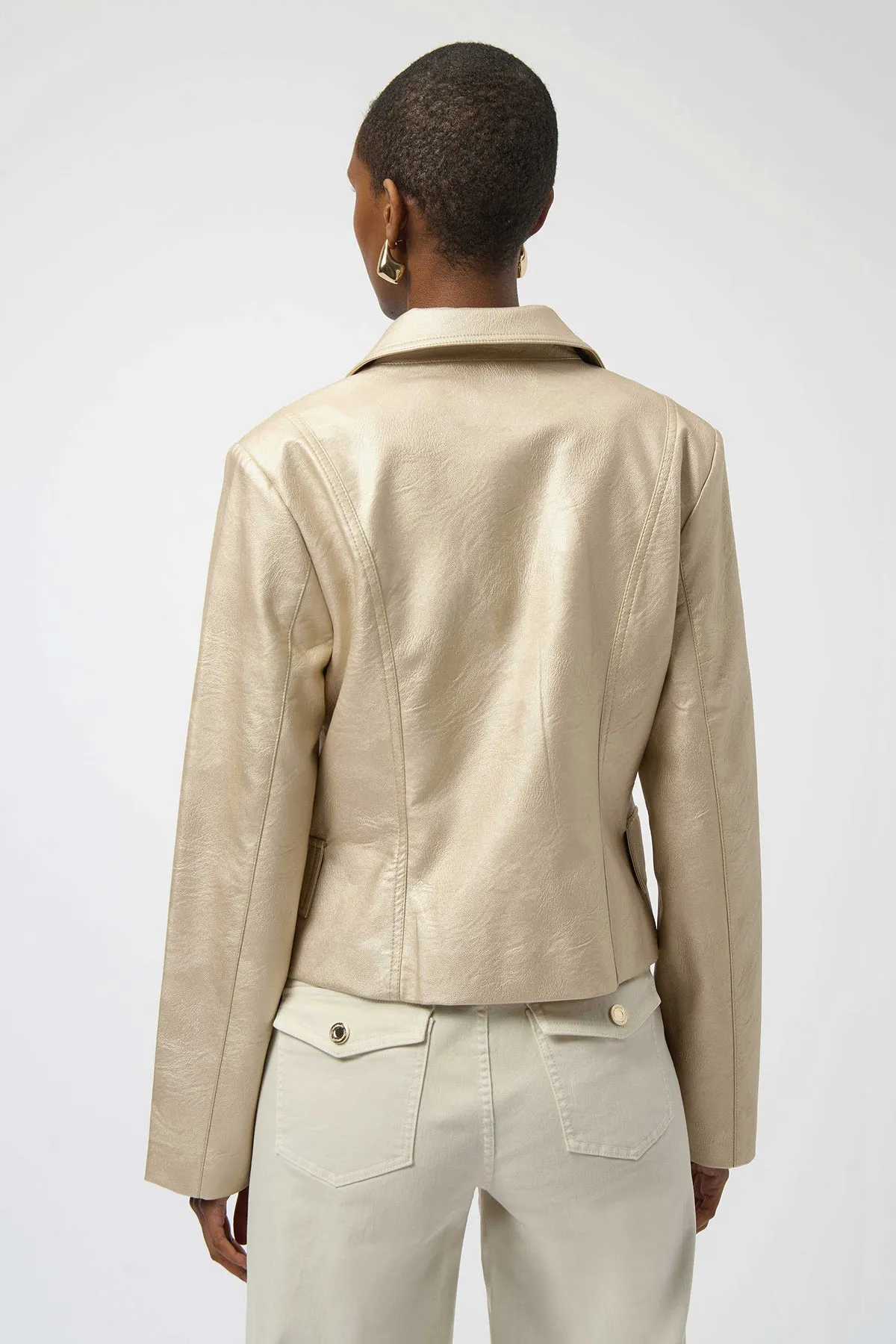 Leatherette Notched Collar Fitted Jacket sold by French Cuff product image thumbnail 2
