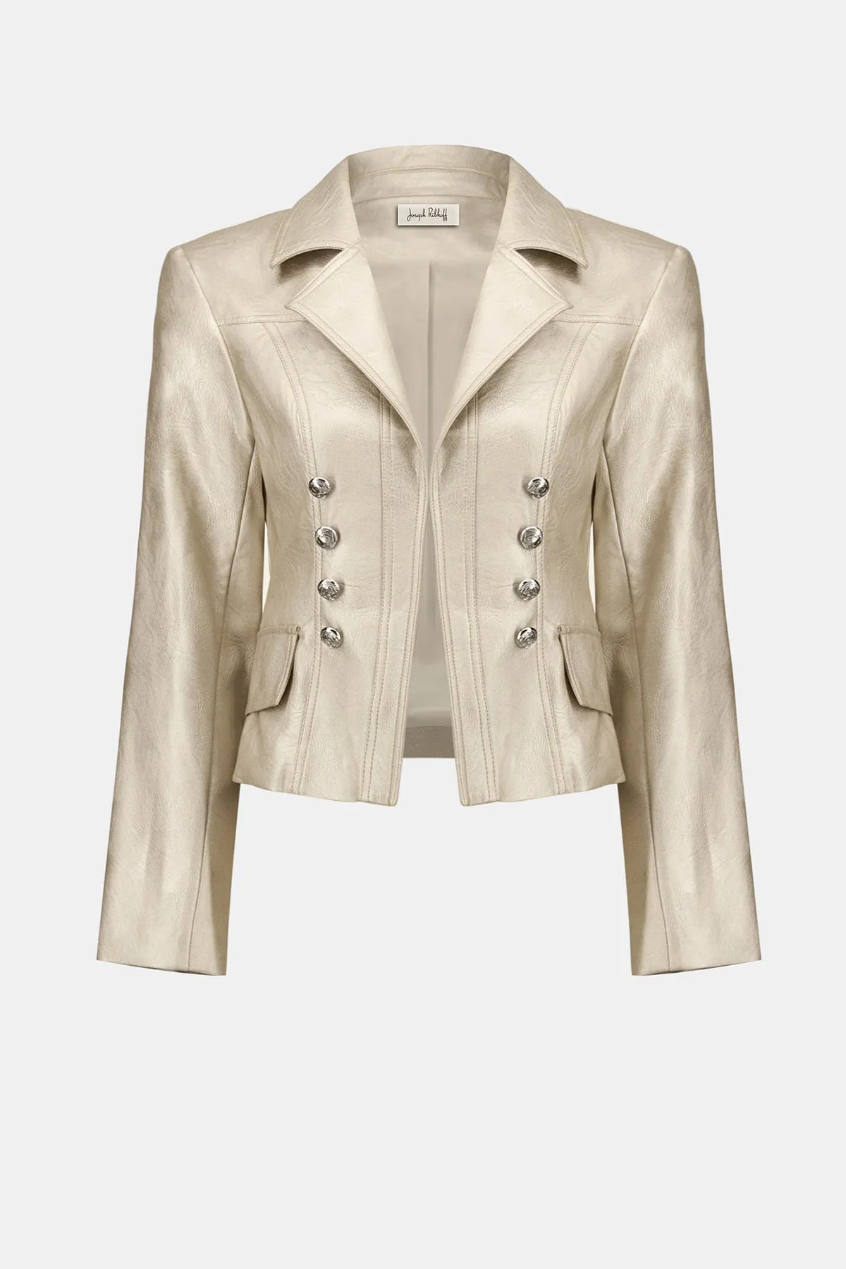 Leatherette Notched Collar Fitted Jacket sold by French Cuff product image thumbnail 4
