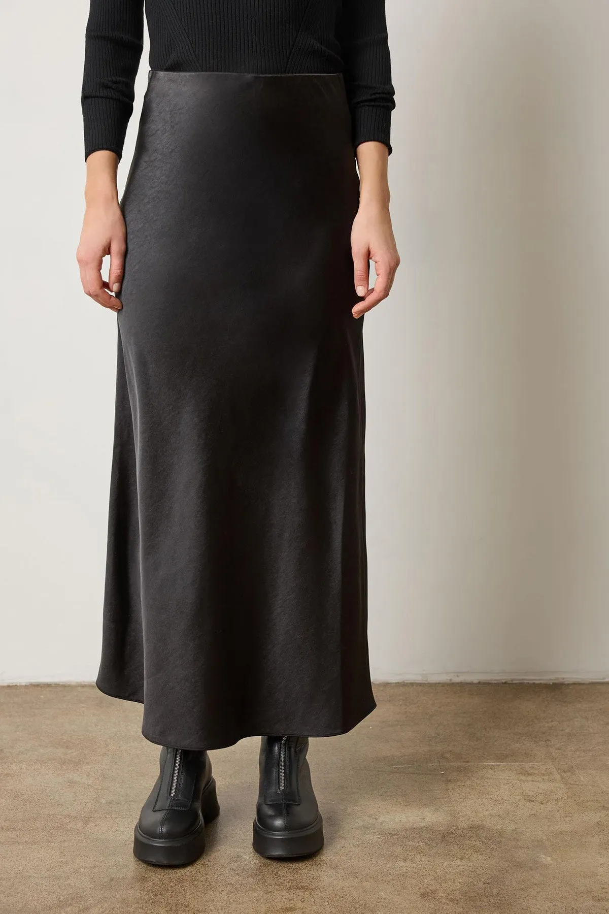 Satin Bias Maxi Skirt sold by French Cuff