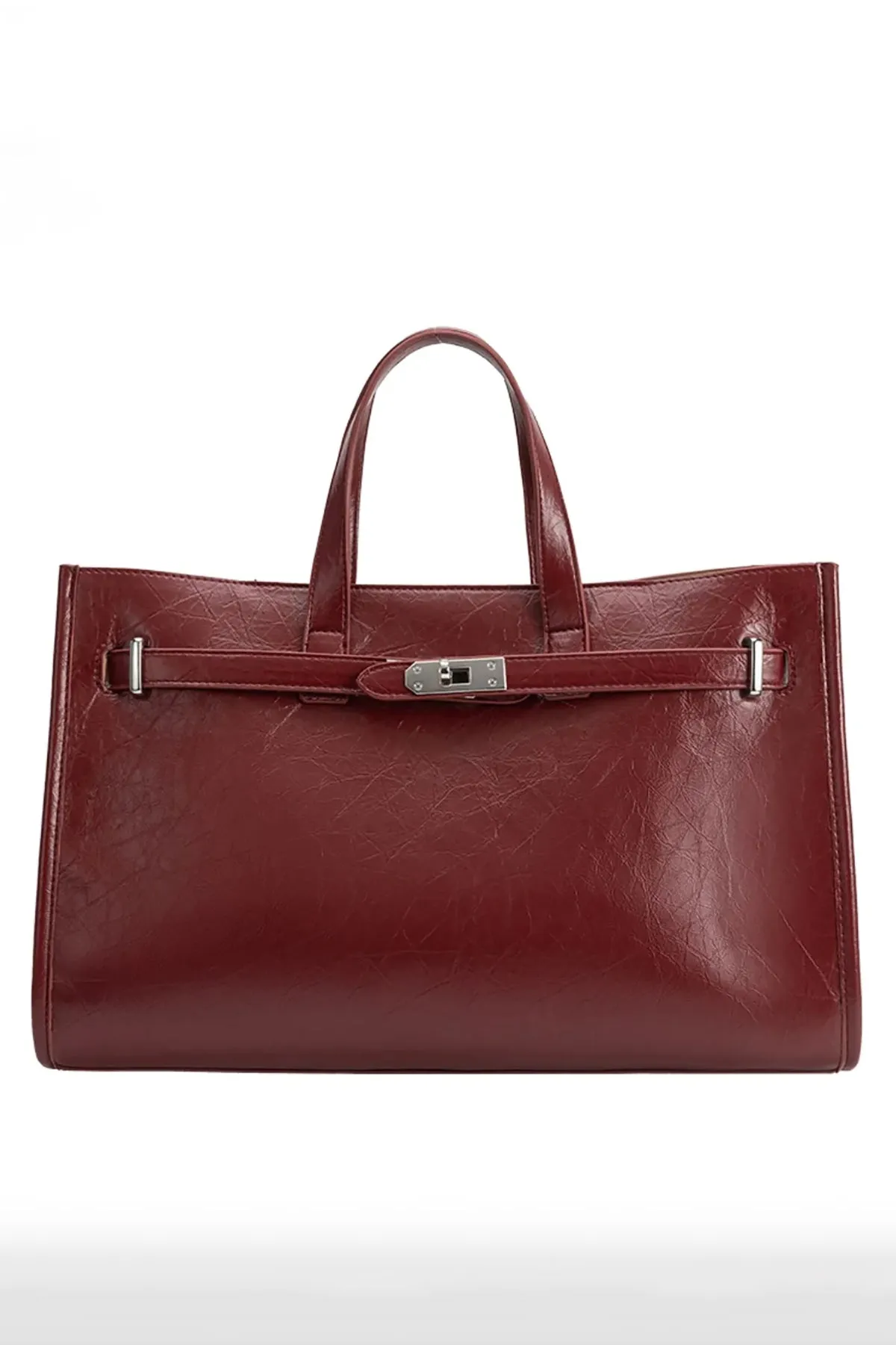 Sutton Burgundy Recycled Vegan Leather Tote Bag sold by French Cuff