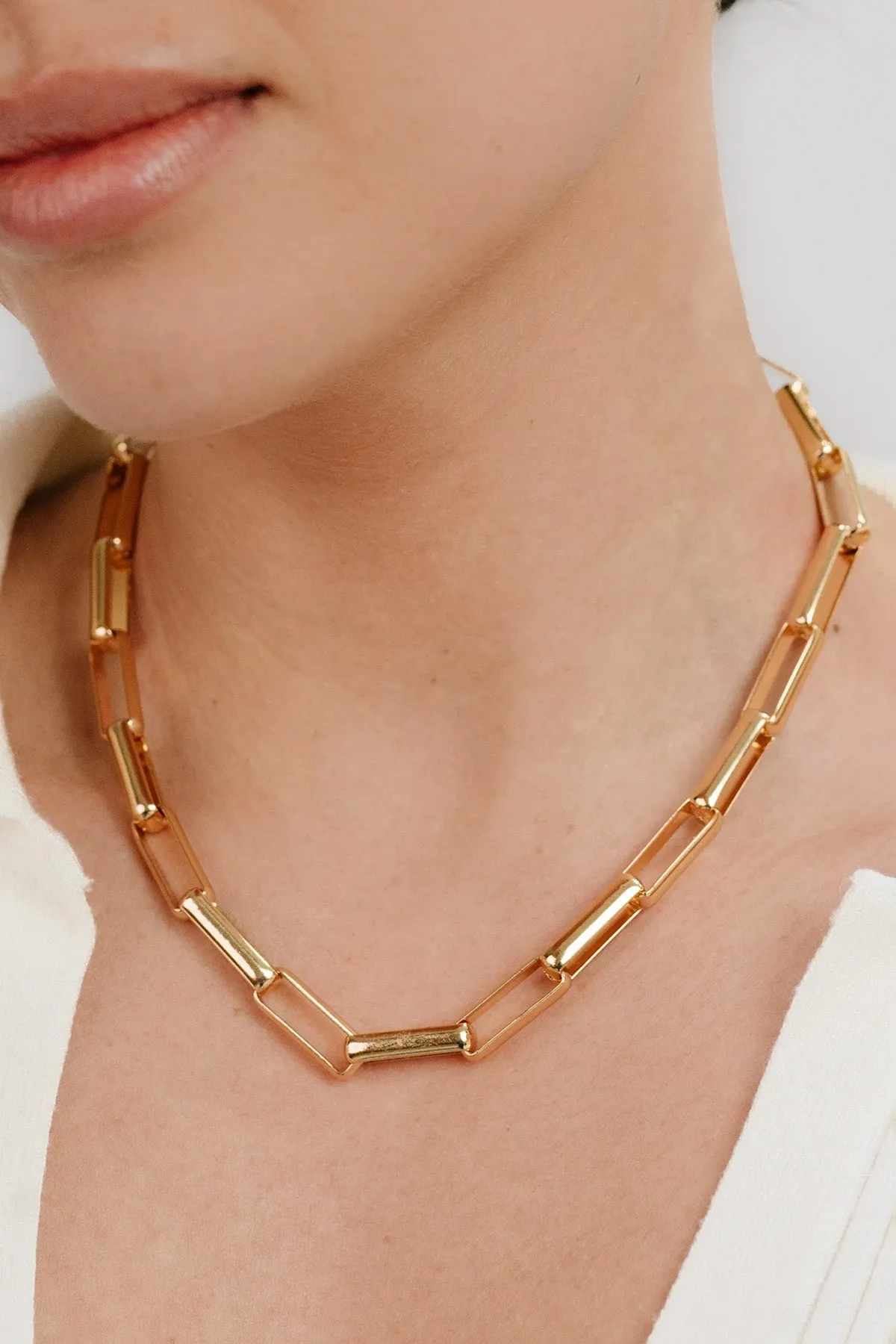 Rectangular Link Necklace sold by French Cuff