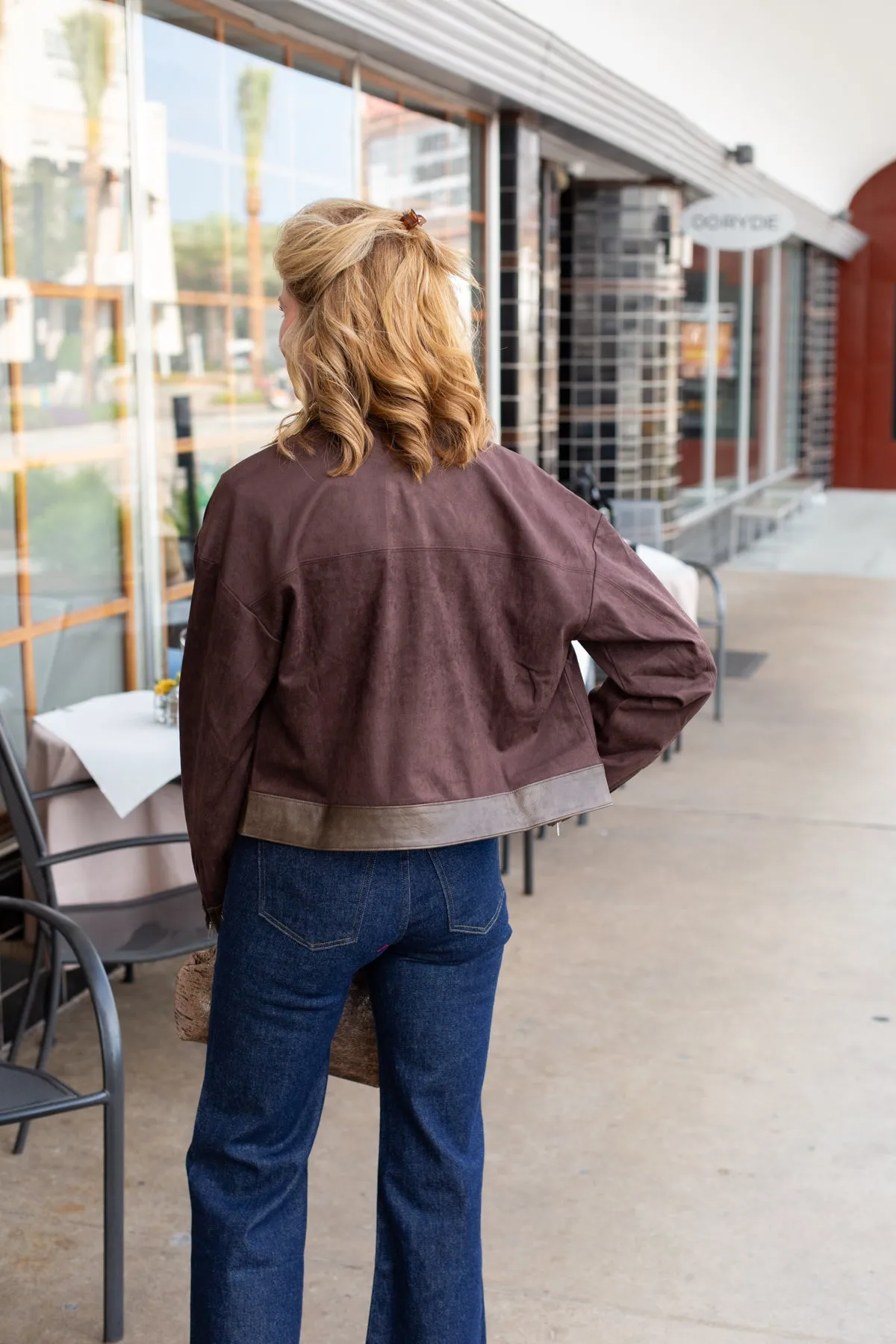 The Suede Bomber Jacket sold by French Cuff product image thumbnail 3