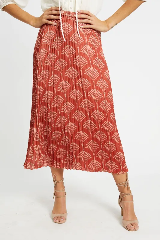 Lucille Rust Ginko Breeze Skirt sold by French Cuff