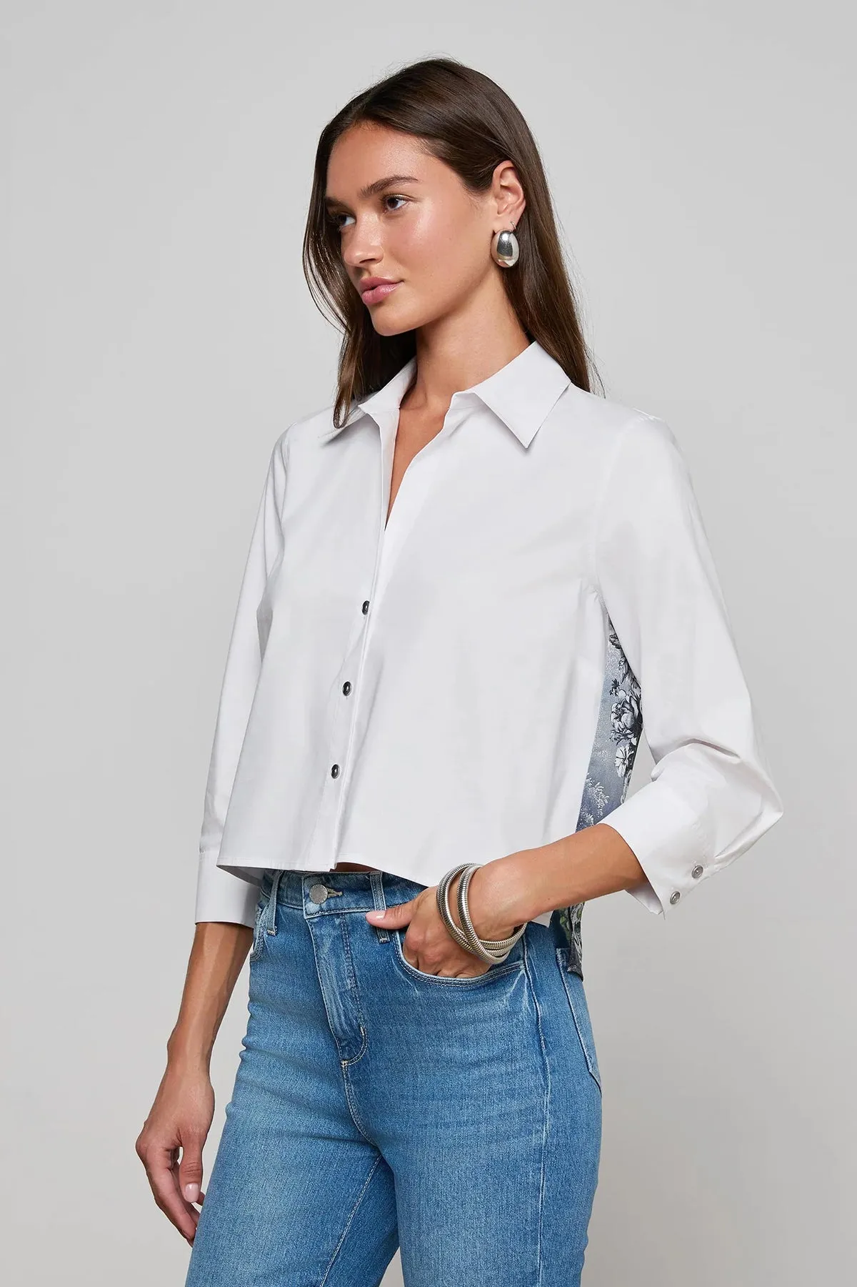 Fawn Scarf Back 3/4 Sleeve Blouse sold by French Cuff product image thumbnail 2