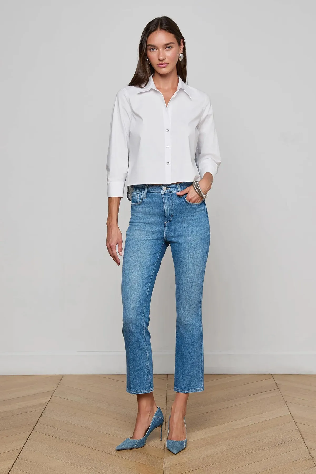 Fawn Scarf Back 3/4 Sleeve Blouse sold by French Cuff product image thumbnail 4