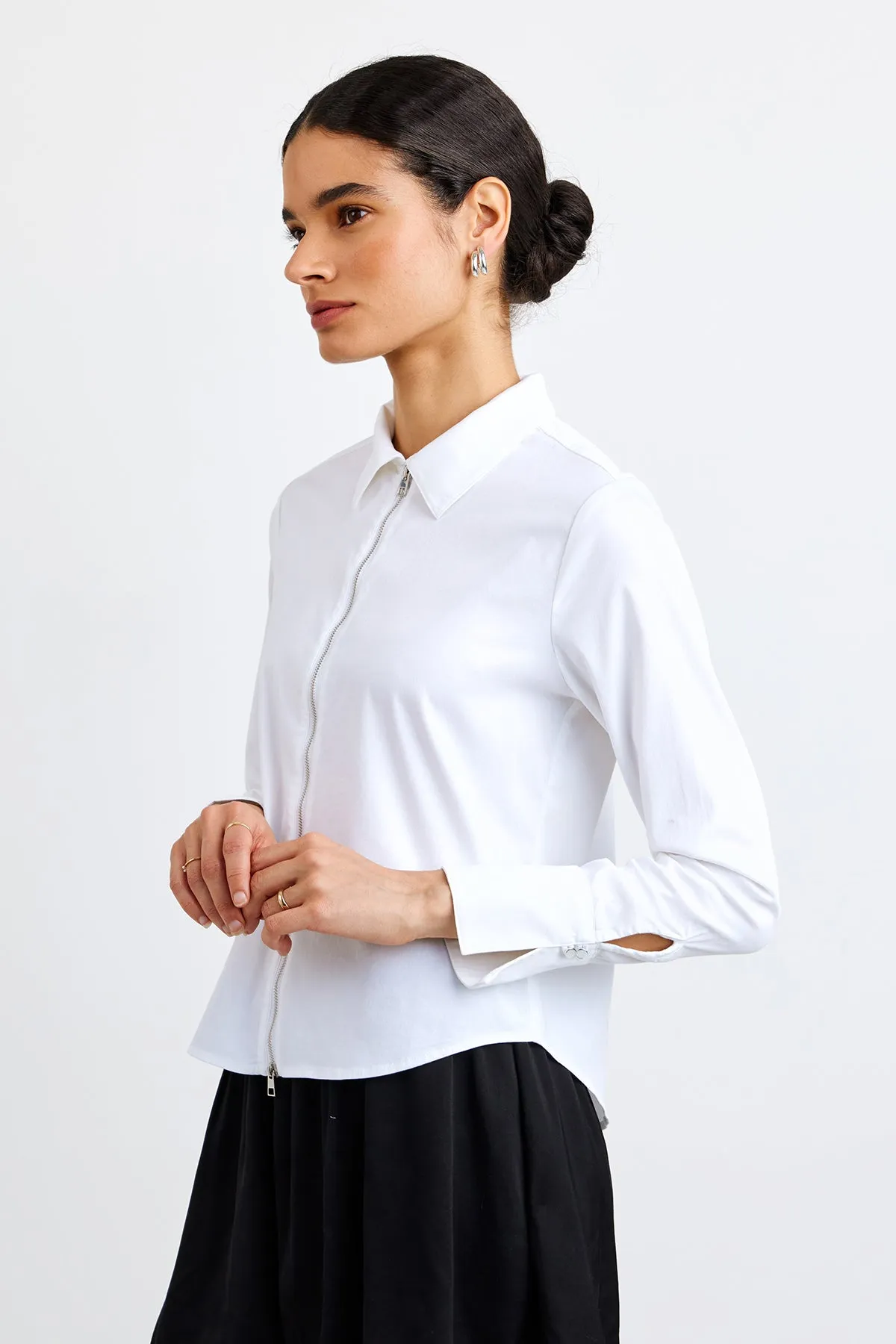 Long Sleeve Zip Front Shirt sold by French Cuff product image thumbnail 2