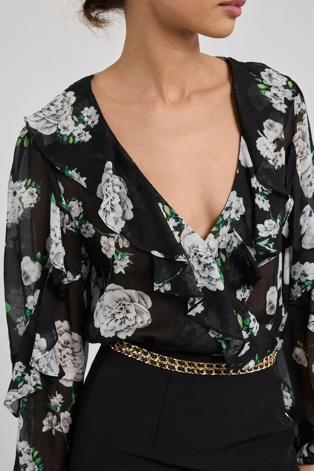 Nikali Floral Wrap Bodysuit sold by French Cuff product image thumbnail 2