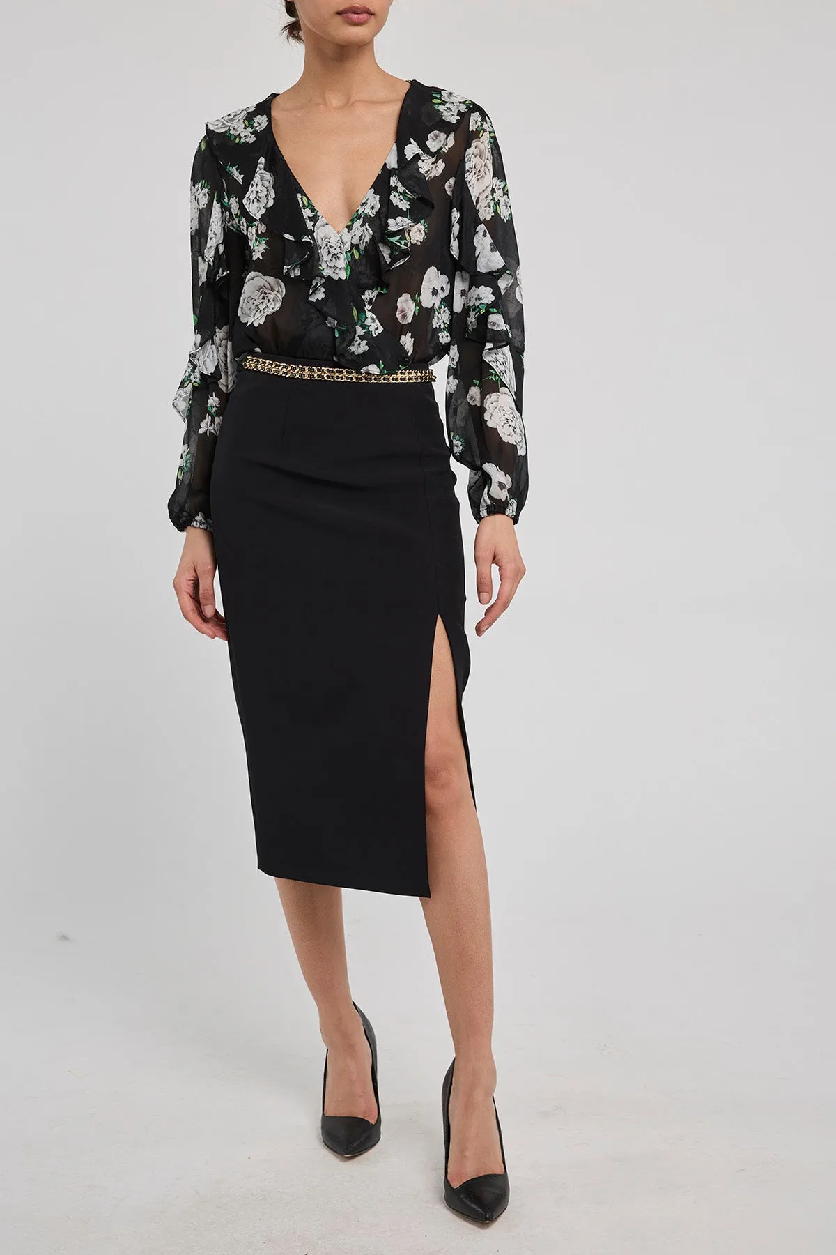 Nikali Floral Wrap Bodysuit sold by French Cuff product image thumbnail 3