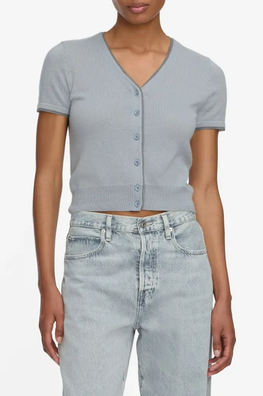 The Cashmere Mix Trim Cardi sold by French Cuff