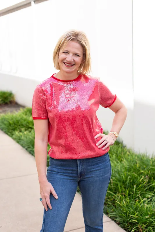 Sequin Sweater Top sold by French Cuff