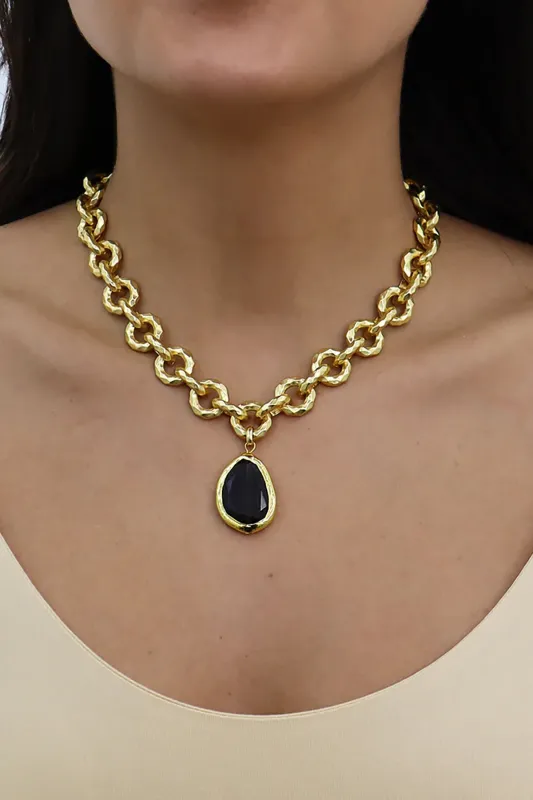 Vivid Gem & Luxurious Link Necklace sold by French Cuff