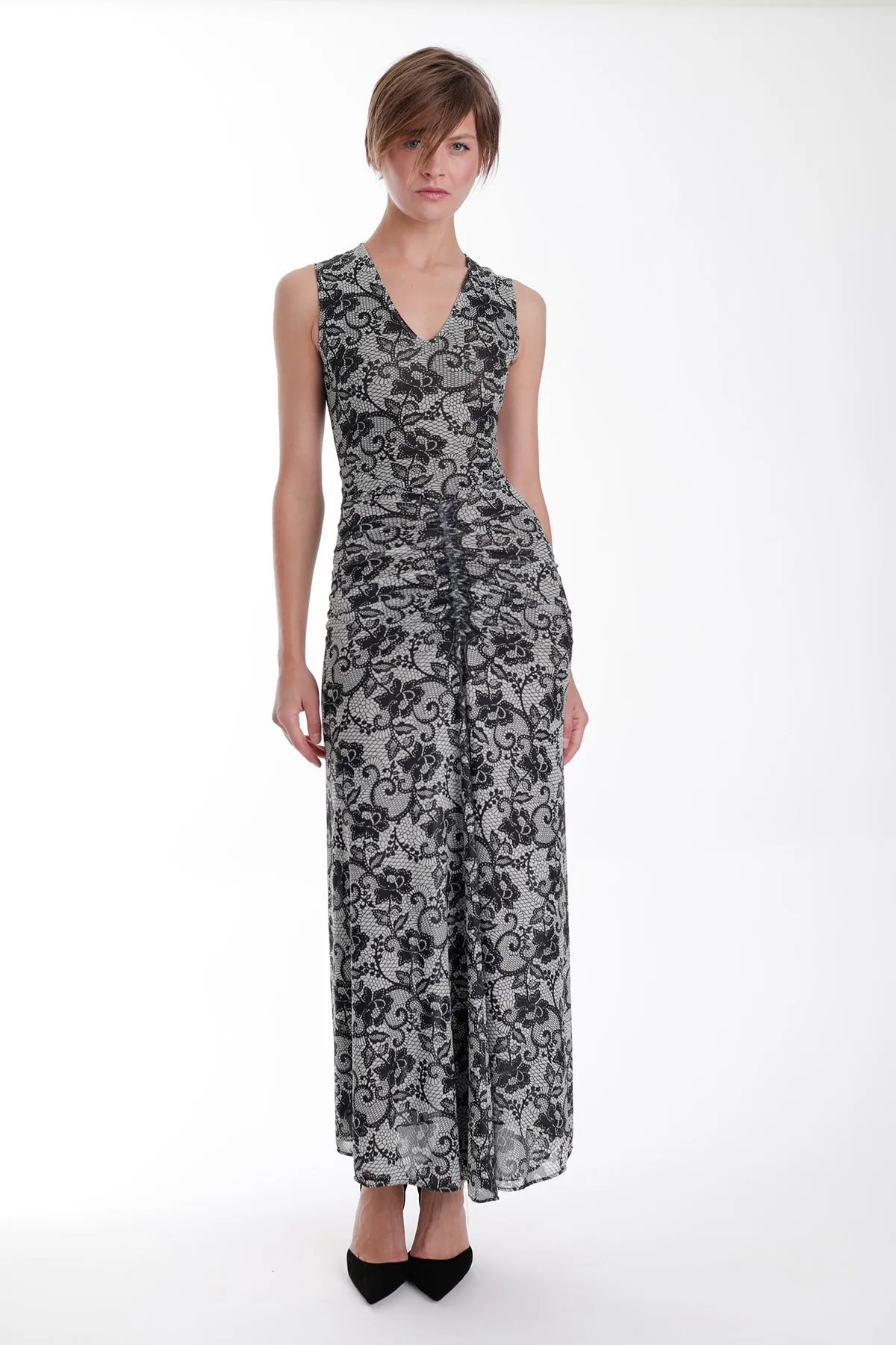 Pilar Lace Print Maxi Dress sold by French Cuff