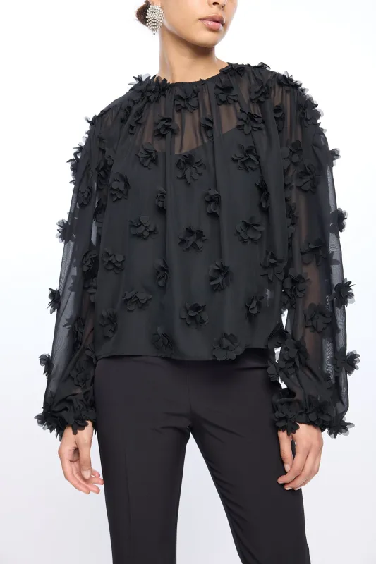 Shea Floral Sequin Blouse made by Generation Love