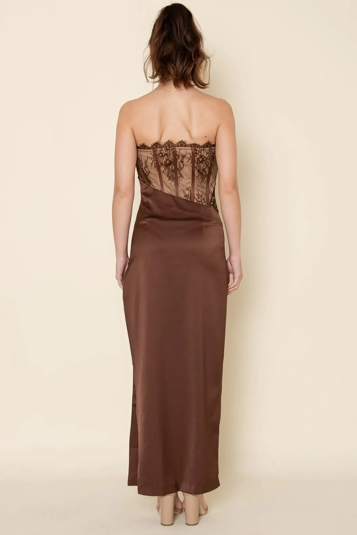 Lace Bodce Strapless Maxi Dress sold by French Cuff product image thumbnail 3