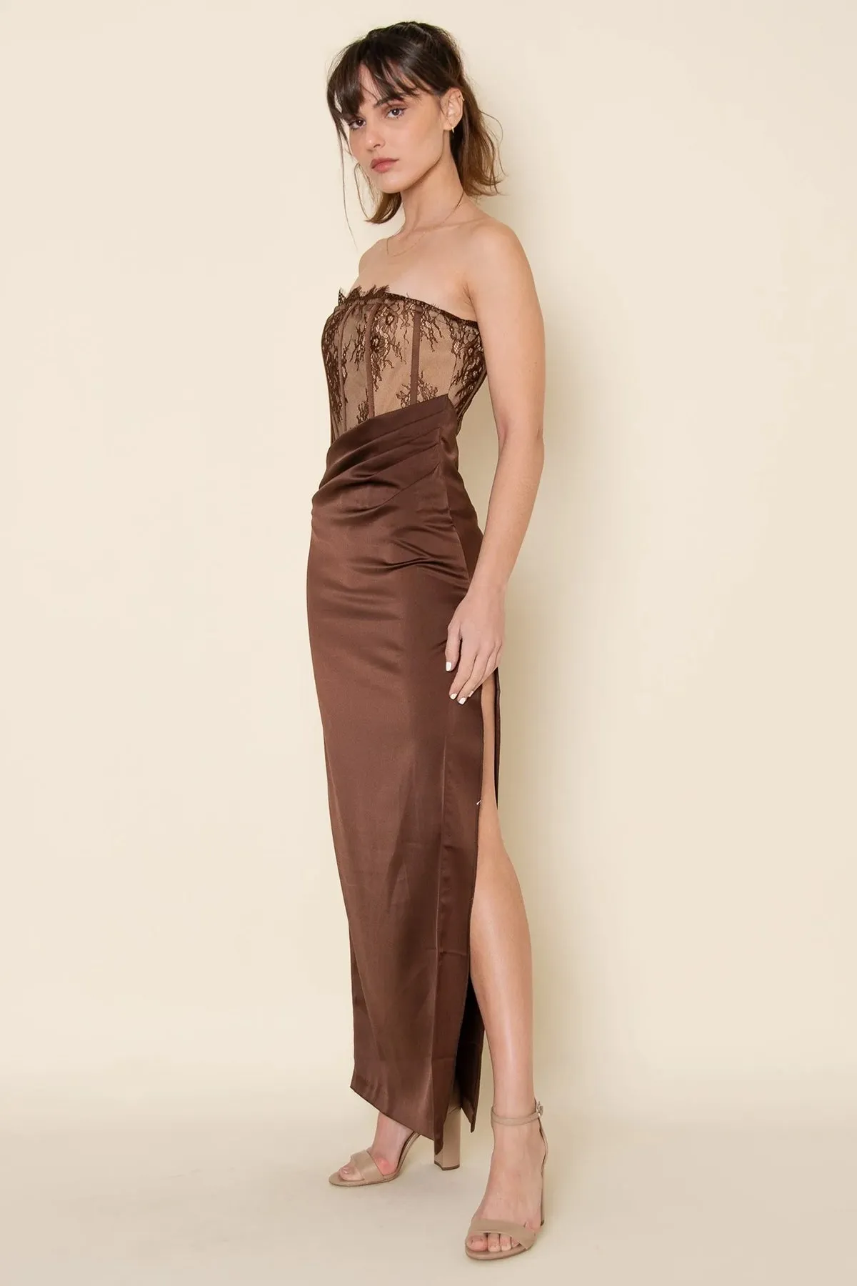 Lace Bodce Strapless Maxi Dress sold by French Cuff product image thumbnail 2