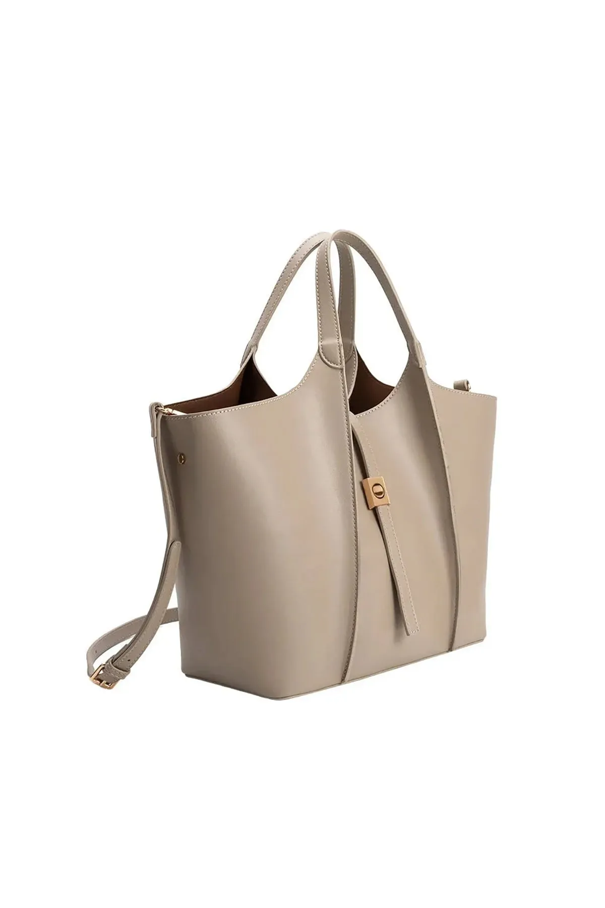 Malia Taupe Recycled Vegan Tote Bag sold by French Cuff product image thumbnail 2