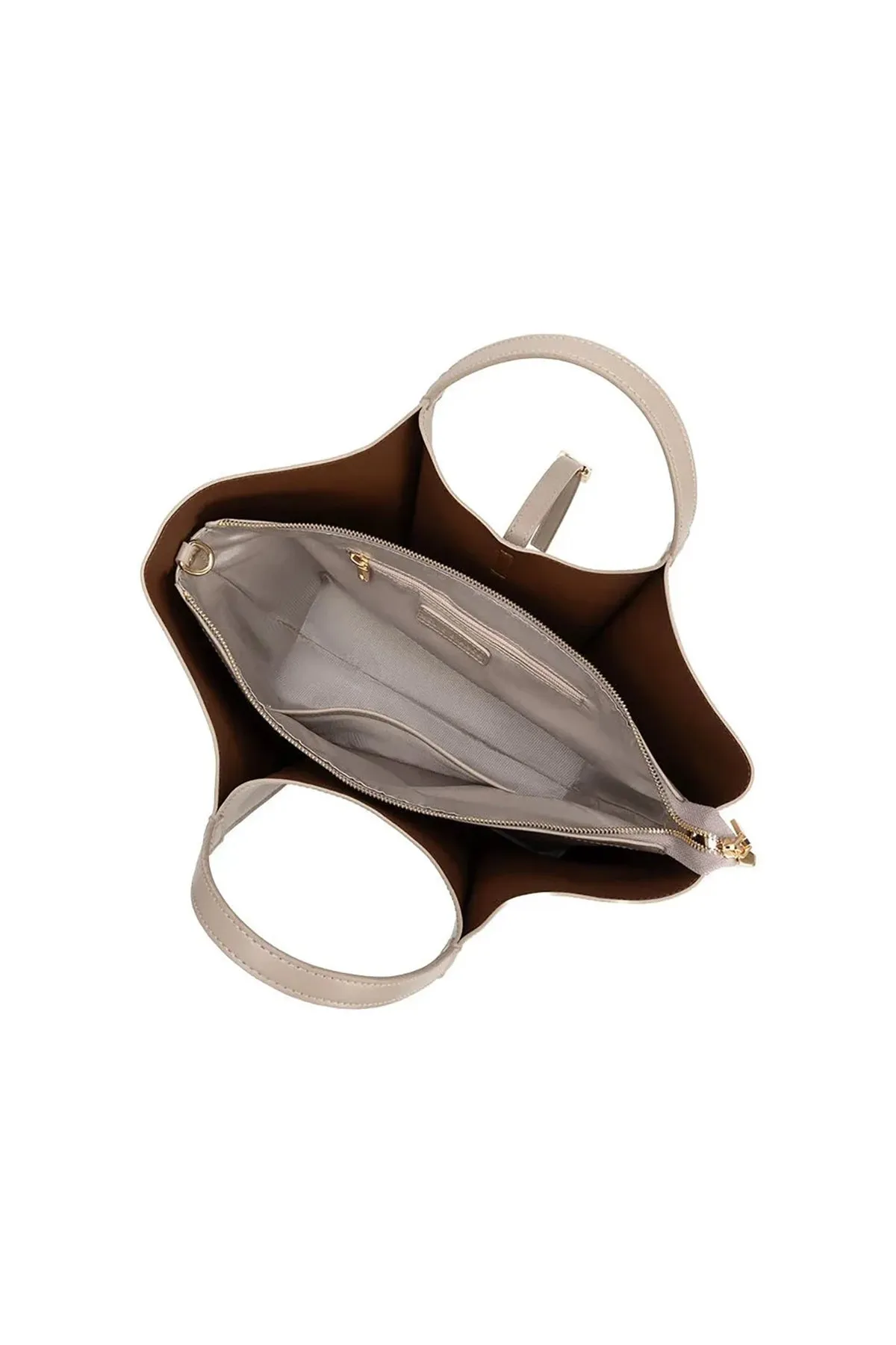 Malia Taupe Recycled Vegan Tote Bag sold by French Cuff product image thumbnail 3