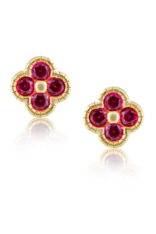 Gracie Crystal Clover Studs sold by French Cuff